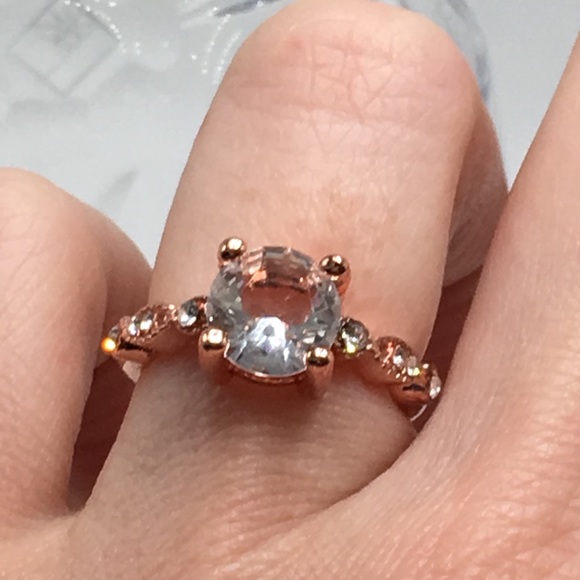 14k rose gold ring wedding diamond - Picture 5 of 8